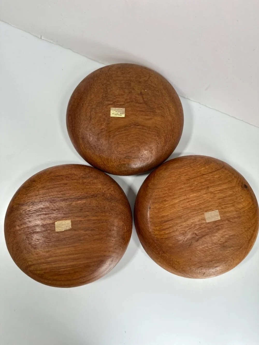 Genuine Teak Wood Bowl Set of 3 Thailand 6 Inch Salad Serving Vintage